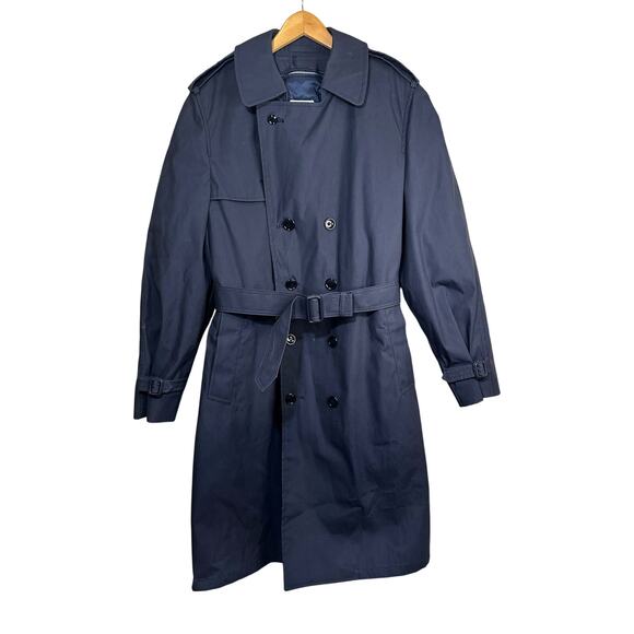 Defence Logistics Agency Air Force 42L Trench Coat Defender Collection Blue USA - Picture 1 of 12